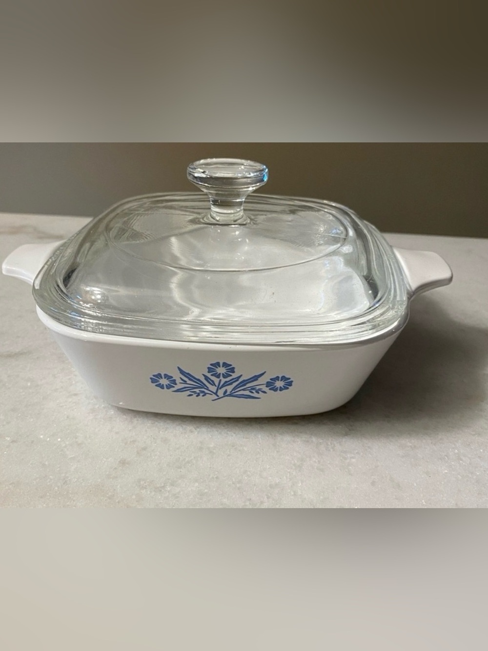 Corningware Cornflower petite pan with lid small dish Blue Floral Pattern